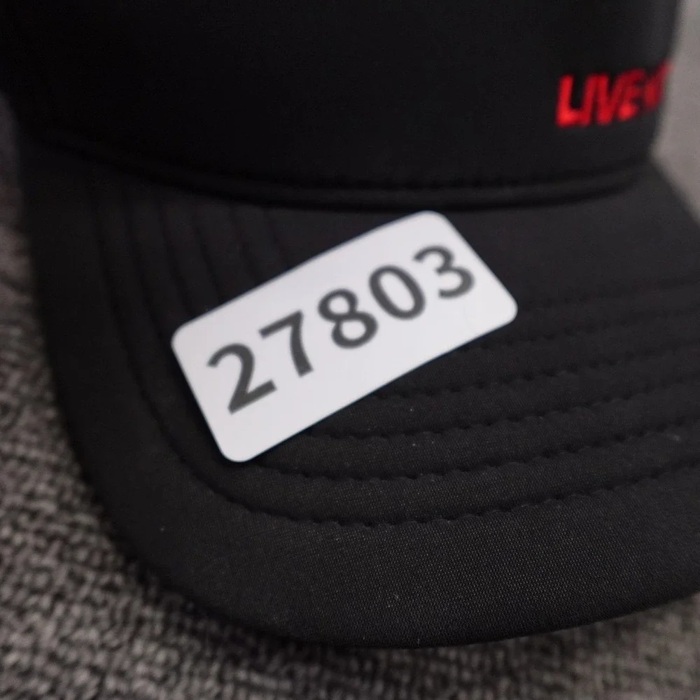 James Perse Hat Cap Snap Back Mens One Size Black Live Nation Mesh Trucker
